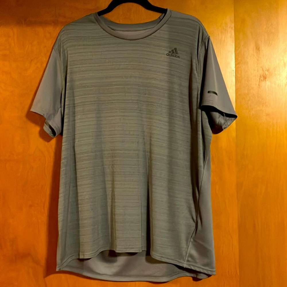 Adidas Energy Running Climalite, 2 Tees- Grey and Blue, Both Men’s XL